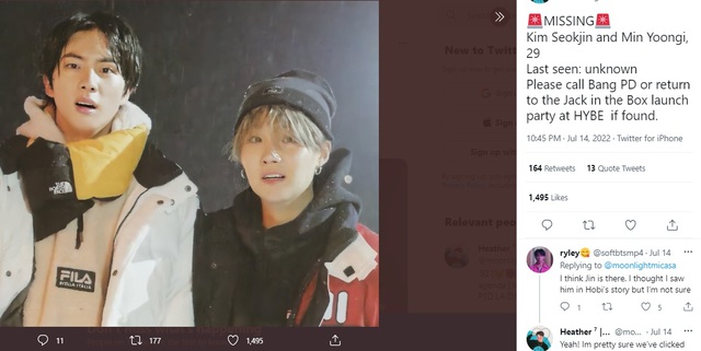 BTS, hành tung siêu ảo của Suga, Suga tiệc nghe J-Hope, Suga Jack in the box, Jack in the Box, Suga, J-Hope, Jin, Jimin, RM, Jungkook, V, BTS Chương 2, Suga meme