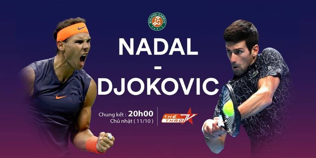 Xem trực tiếp chung kết Roland Garros 2020 ở đâu, Trực tiếp Djokovic vs Nadal, TTTV, Djokovic đấu với Nadal, Nadal đấu với djokovic, truc tiep tennis, Roland Garros 2020