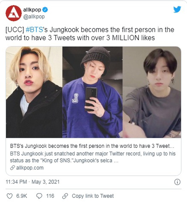 BTS, Jungkook, Twitter, Jungkook BTS, BTS Jungkook, kỉ lục Jungkook, Jungkook vua Twitter, RM, Suga, Jin, Jimin, JHope, V BTS, RM BTS, Jin bTS, Jimin BTS, Suga BTS