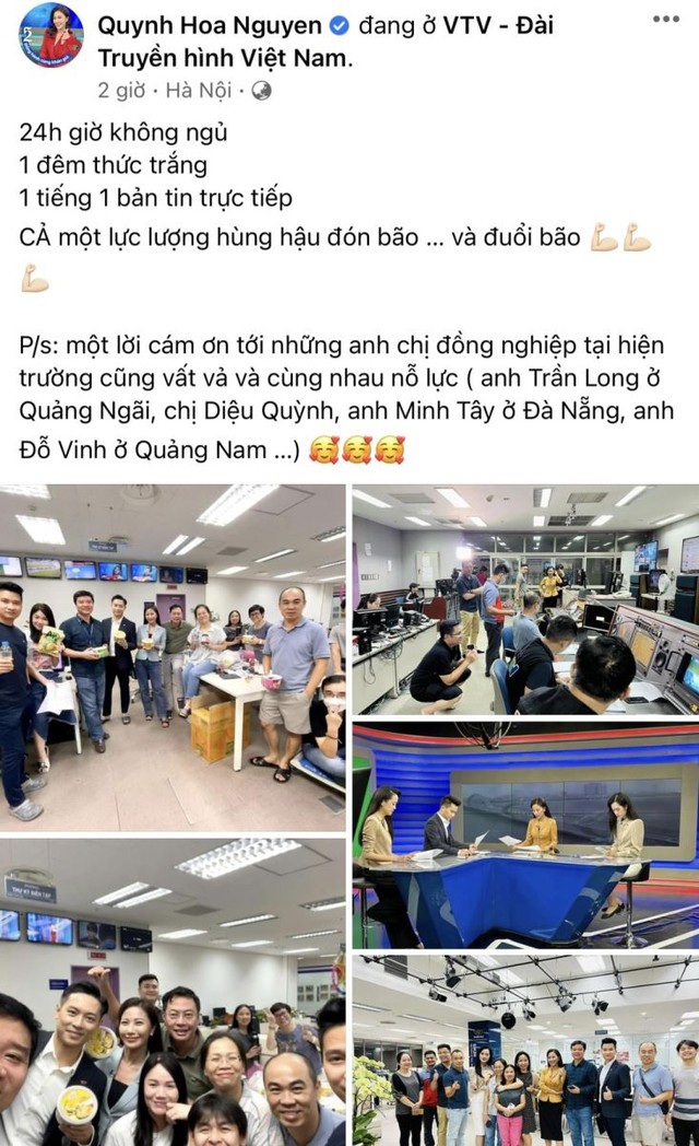 Quỳnh Hoa, BTV Quỳnh Hoa, bão Noru, bão số 4, BTV VTV, Quỳnh Hoa là ai, biên tập viên