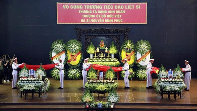 Tiễn biệt ba chiến sỹ Công an hy sinh trong khi làm nhiệm vụ