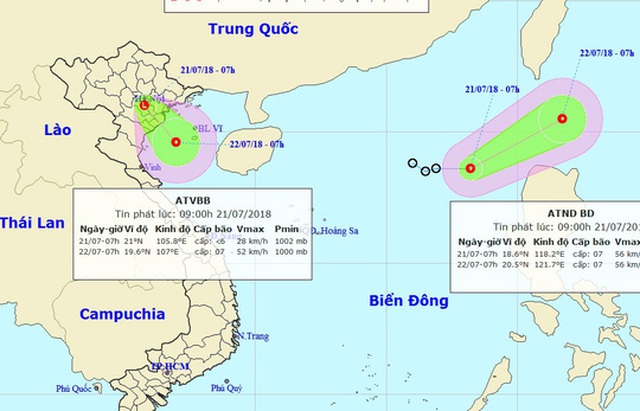 Áp thấp nhiệt đới chồng áp thấp nhiệt đới, vùng xoáy ngay trên Vịnh Bắc Bộ