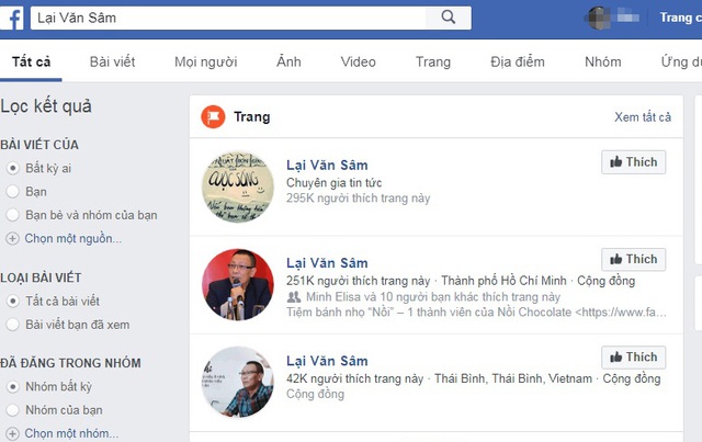 Facebook Lại Văn Sâm, Facebook Lai Van Sam, Nhà báo Lại Văn Sâm, Lại Văn Sâm, MC Lại Văn Sâm, Con Lại Văn Sâm, Lại Bắc Hải Đăng, Facebook của Lại Văn Sâm, Facebook giả