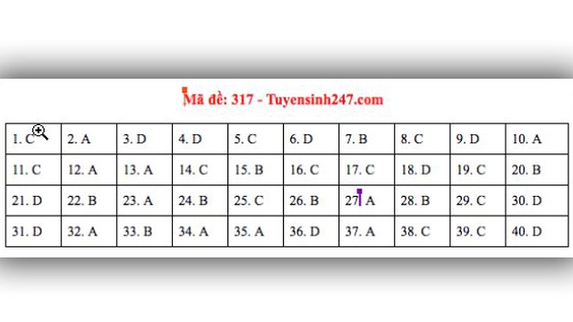 Đáp án lịch sử THPT Quốc gia 2019, Đáp án lịch sử THPT Quốc gia năm 2019, Đáp án lịch sử, đáp án môn lịch sử THPT Quốc gia, đáp án môn sử THPT Quốc gia, đáp án môn sử