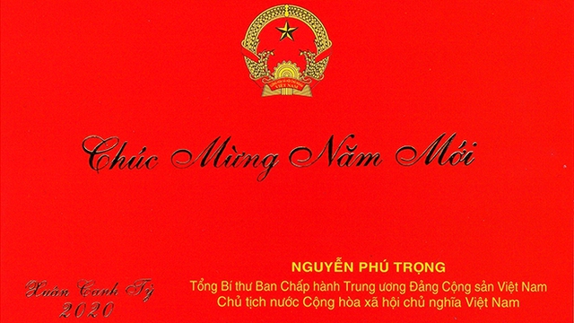 Thiếp chúc mừng năm mới 2020 của Tổng Bí thư, Chủ tịch nước Nguyễn Phú Trọng