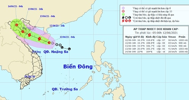 Tin áp thấp nhiệt đới khẩn cấp mạnh lên thành bão