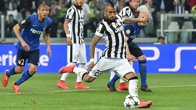  Vidal ghi bàn thắng duy nhất giúp Juventus vượt qua Monaco ở tứ kết Champions League 2014/15
