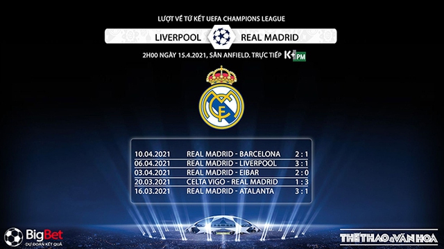 Trực tiếp Liverpool vs Real Madrid. K+, K+PM trực tiếp bóng đá cúp C1 châu Âu. Xem trực tiếp Real Madrid vs Liverpool. Trực tiếp bóng đá cúp C1, tứ kết Champions League