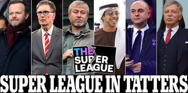 Super League, Florentino Perez, Super League chưa sụp đổ, Kẻ phản bội Manchester, Super League tạm hoãn, Big Six, Super League là gì, Real Madrid, MU, Man City, Barcelona