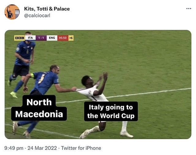 World Cup 2022, Kết quả bóng đá Ý vs Bắc Macedonia, Tuyển Ý bị người Anh mỉa mai, kết quả bóng đá, Ý vs Bắc Macedonia, Video Ý vs Bắc Macedonia, tuyển Ý bị loại