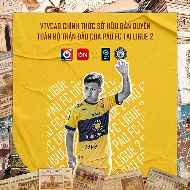 Quang Hải, Nguyễn Quang Hải, Pau FC, Ligue 2, VTVCab, VTVCab sở hữu bản quyền Ligue, Pau, trực tiếp bóng đá, V-League, Hà Nội FC, trực tiếp Quang Hải, Pháp, VPF