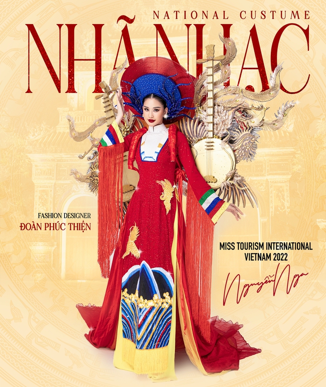 ‘Nhã nhạc’ trang phục dân tộc ấn tượng Nguyễn Nga mang đến Hoa hậu Du lịch Quốc tế 2022  - Ảnh 2.