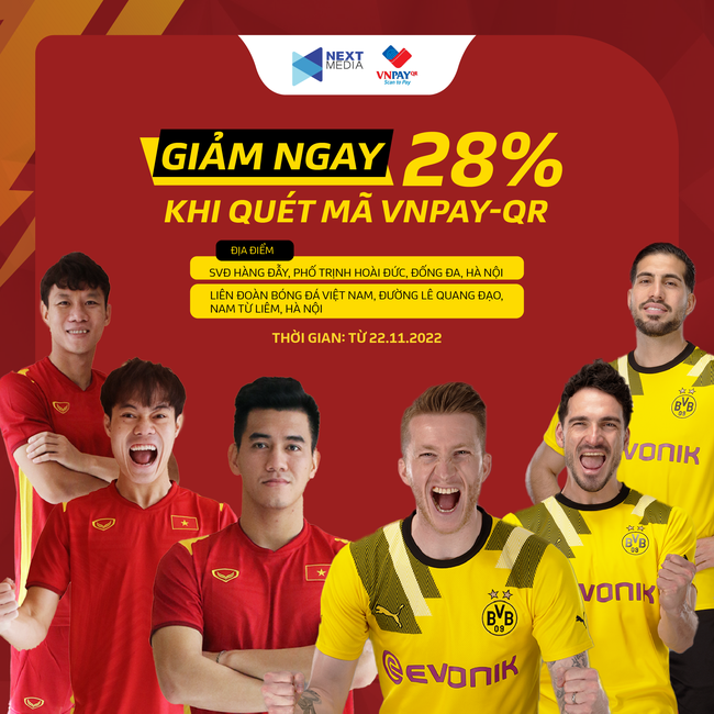 Nhập mã, VNPAY giảm giá ngay 28% vé trận tuyển Việt Nam đấu CLB Dortmund - Ảnh 1.