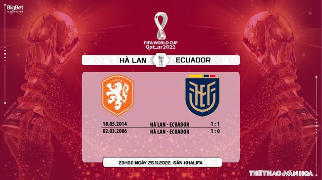 Link trực tiếp bóng đá Hà Lan vs Ecuador, World Cup 2022 (23h00, 25/11) - Ảnh 2.