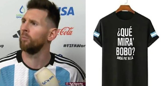 Câu văng tục của Messi đã được in hẳn lên... áo phông để bán ở quê nhà Argentina