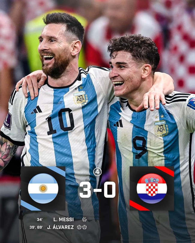 Kết quả bóng đá Argentina 3-0 Croatia: Messi toả sáng, Argentina vào chung kết - Ảnh 1.