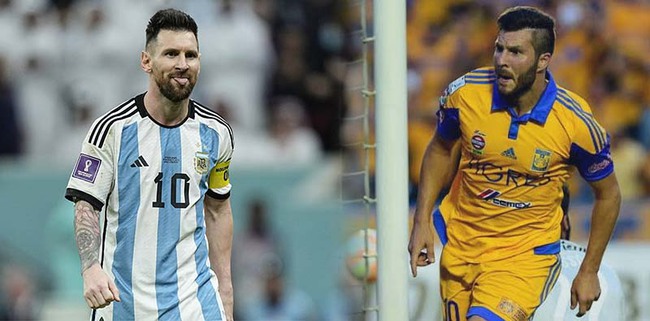 Gignac (phải) muốn Messi đánh bại Pháp trong trận chung kết World Cup
