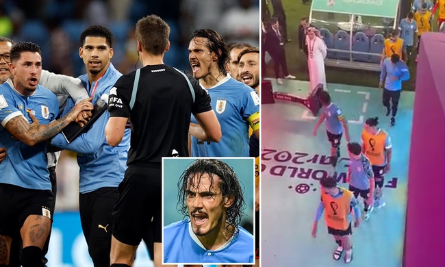 Uruguay bị loại, Cavani trút giận lên màn hình VAR - Ảnh 2.