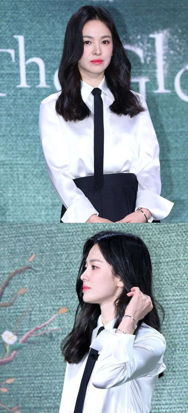 Nhan sắc của Song Hye Kyo tỏa sáng trong buổi họp báo ra mắt phim mới 'The Glory' - Ảnh 1.