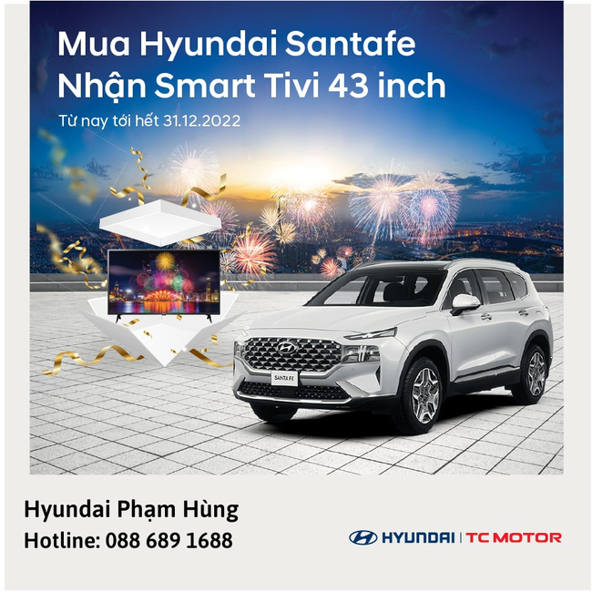 Mua Hyundai Santafe nhận ngay quà tặng Smart Tivi cực VIP - Ảnh 1.