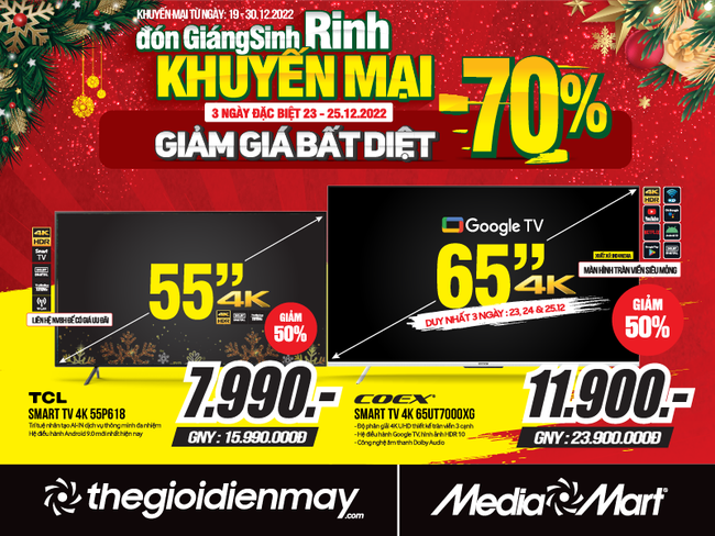 Đón Giáng Sinh rinh khuyến mại lớn tại MediaMart, giảm lớn 70% - Ảnh 1.