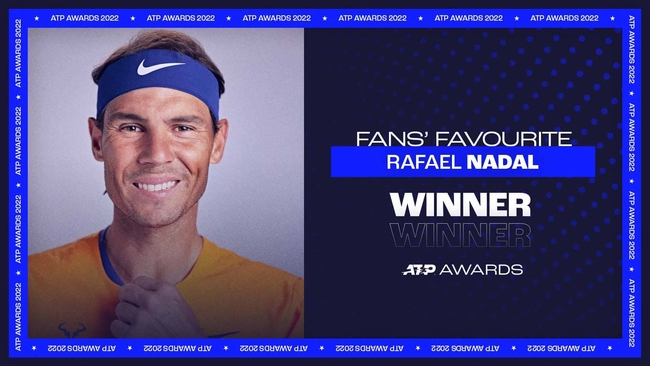 Nadal giành giải tay vợt yêu thích nhất 2022 - Ảnh 1.