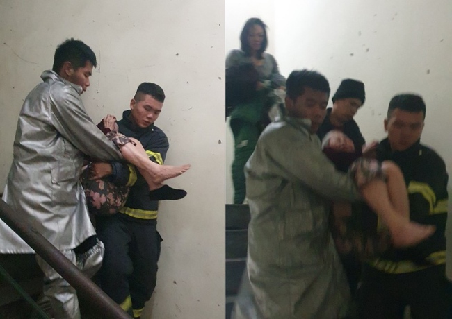 Kịp thời cứu 11 người khỏi đám cháy tại căn hộ chung cư tại Hà Nội - Ảnh 1.