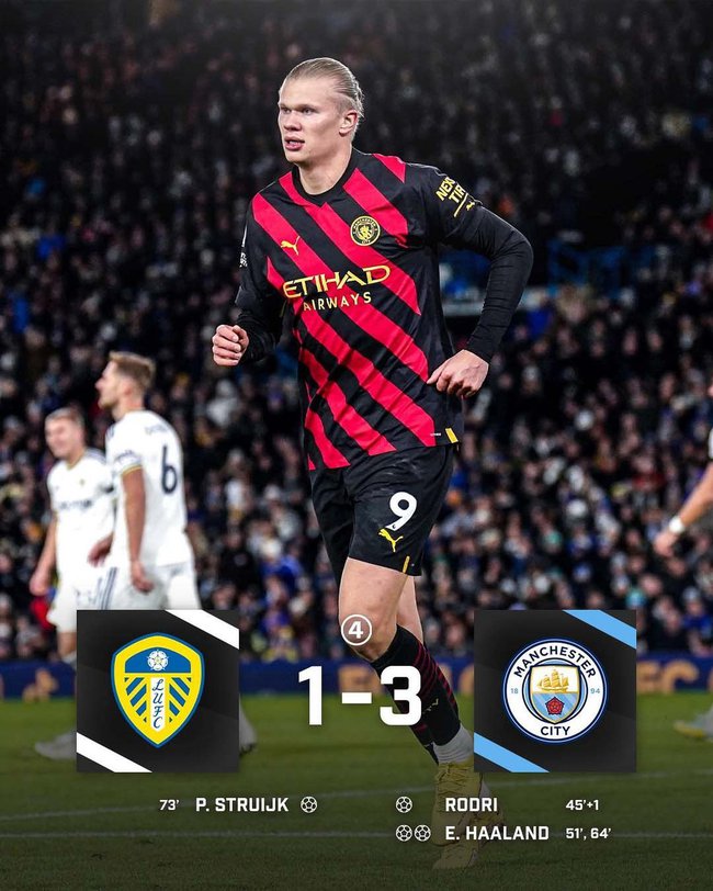 Video bàn thắng trận Leeds vs Man City: Haaland lập cú đúp - Ảnh 3.