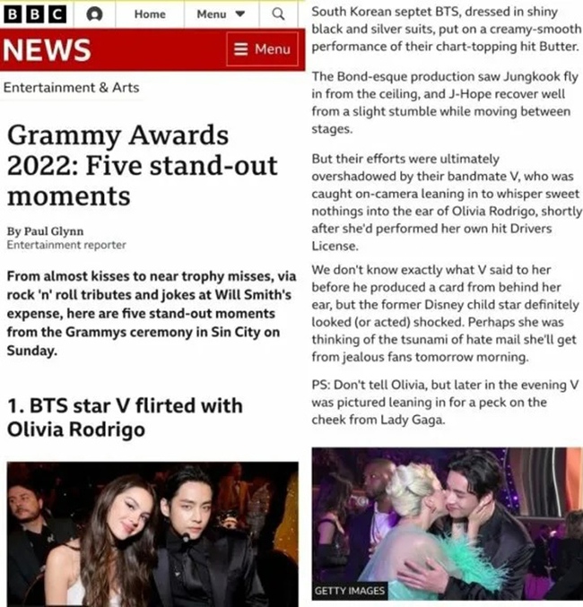 V BTS được MTV và Grammy bình chọn là khoảnh khắc mang tính biểu tượng nhất của năm 2022 - Ảnh 5.