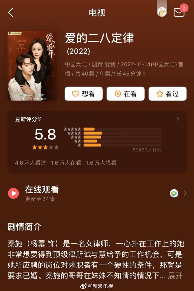 Phim của Dương Mịch - Hứa Khải bị chấm điểm Douban thấp, Weibo tràn ngập lời chê bai - Ảnh 2.
