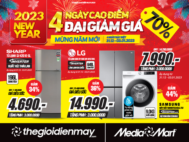 MediaMart giảm lớn đến 70% trong 4 ngày cao điểm mừng năm mới - Ảnh 3.