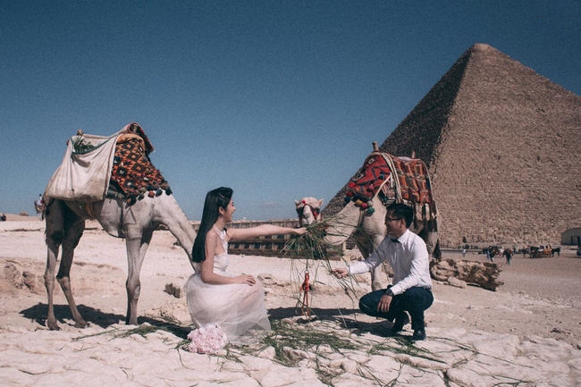 Sắp lên xe hoa, Ngọc Hân khoe bộ ảnh cưới duy nhất chụp tại Ai Cập 5 năm trước - Ảnh 2.