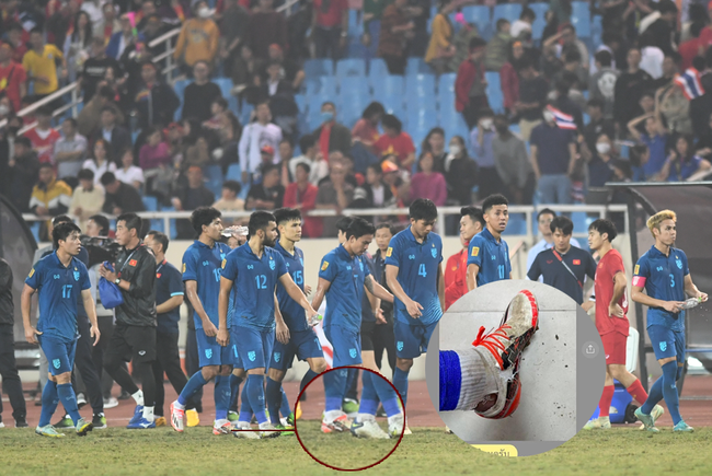 Cầu thủ Thái Lan 'buồn bã' chia tay đôi giày yêu thích bị rách bươm sau trận đấu với Việt Nam - Ảnh 1.