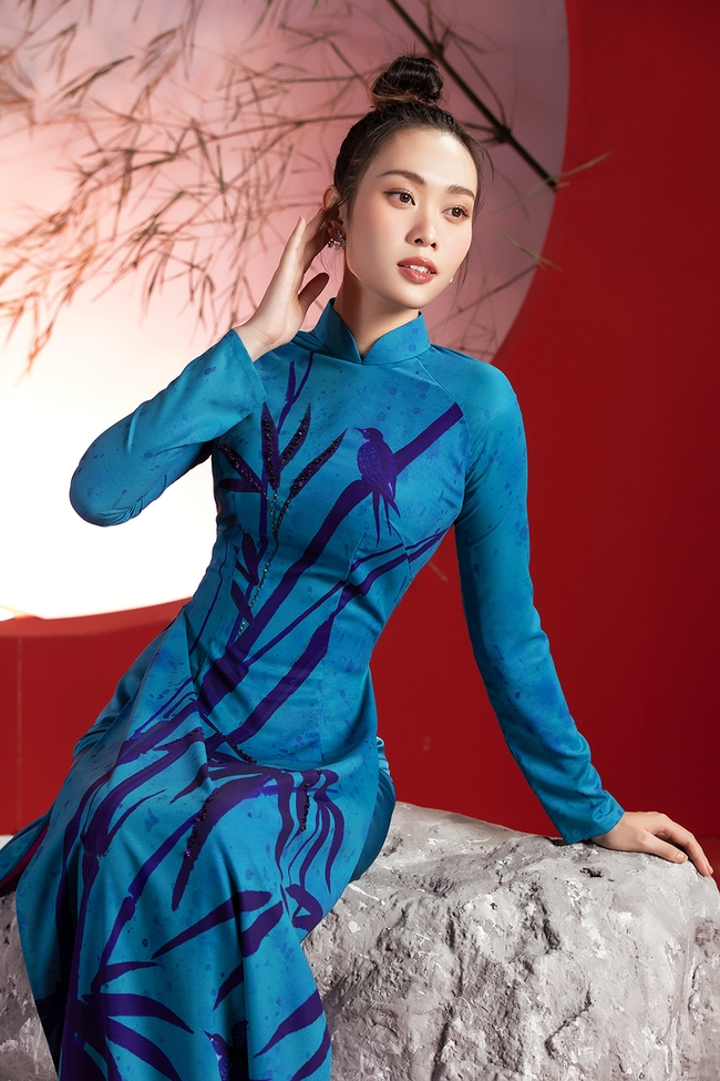 Hoa hậu Ban Mai đẹp nền nã trong BST áo dài &quot;Vũ khúc tre xanh&quot; của NTK Liên Hương  - Ảnh 5.