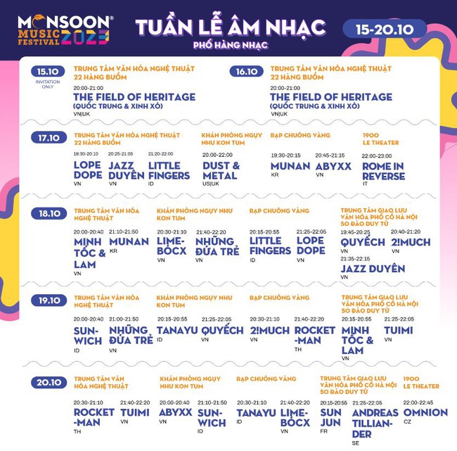 Khai hội 'Monsoon Music Festival 2023' và hành trình gần 4000 phút diễn ra trong một tuần quanh 'Phố Hàng Nhạc' - Ảnh 2.