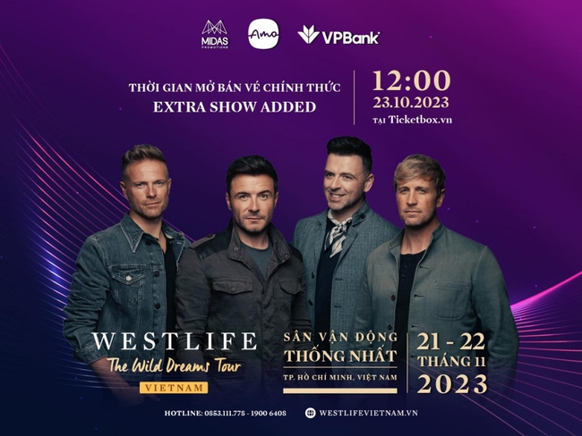 Westlife bổ sung thêm một đêm diễn ở Việt Nam, khi nào mở bán vé? - Ảnh 1.