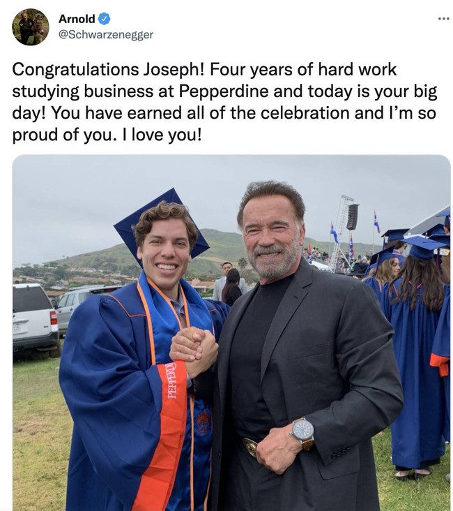 Arnold Schwarzenegger sở hữu 450 triệu USD nhưng không cho con trai riêng 1 xu sau khi tốt nghiệp đại học - Ảnh 1.