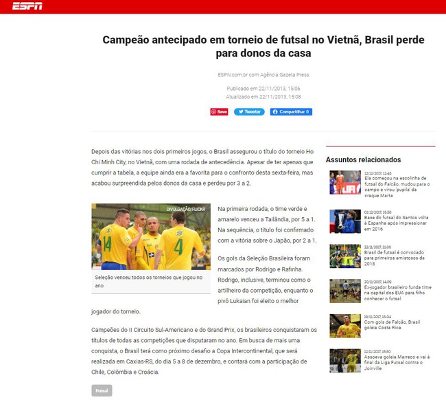ĐT Việt Nam tạo địa chấn khi thắng nhà vô địch thế giới Brazil, khiến báo chí xứ Samba ngỡ ngàng - Ảnh 3.