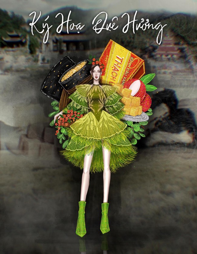NTK Thạch Linh đưa hình ảnh vải thiều Thanh Hà, bánh đậu xanh Hải Dương lên sàn diễn thời trang - Ảnh 2.
