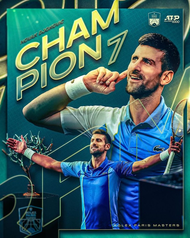 Thắng thuyết phục Dimitrov, Djokovic vô địch Paris Masters 2023, lập cột mốc đặc biệt - Ảnh 2.