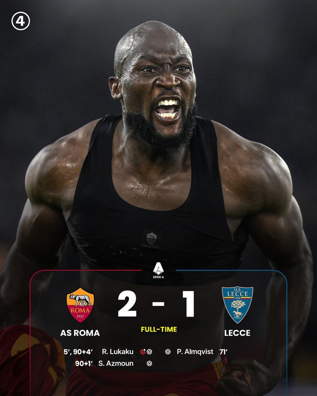 Đội bóng của Mourinho ngược dòng nhờ Lukaku, Juventus thắng tối thiểu trước Lecce - Ảnh 4.
