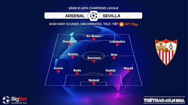Nhận định bóng đá Arsenal vs Sevilla (03h00, 9/11), vòng bảng Champions League - Ảnh 4.
