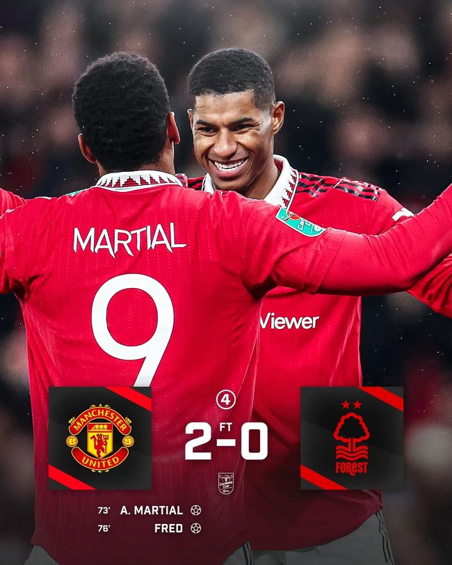 VIDEO bàn thắng MU 2-0 Nottingham: Martial và Fred ghi bàn, 'Quỷ đỏ' vào chung kết Cúp Liên đoàn - Ảnh 6.