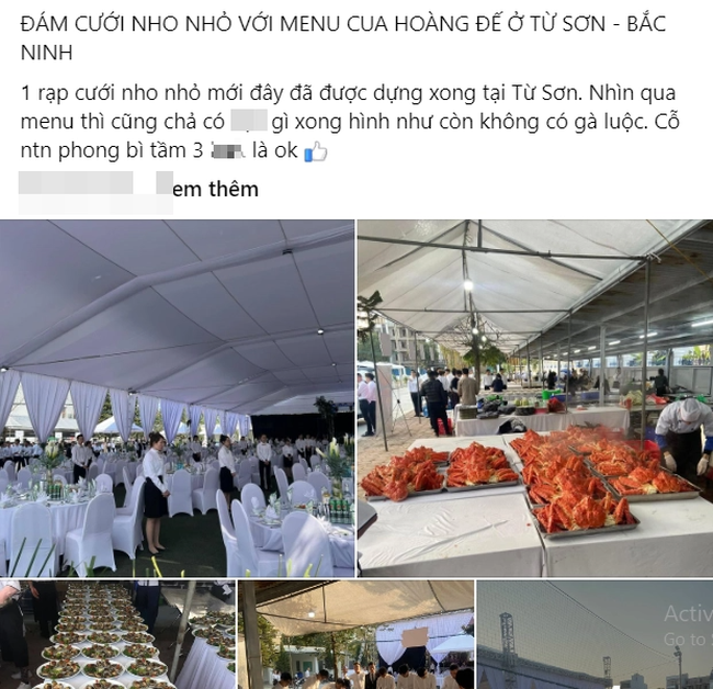 Đám cưới đẳng cấp tại Bắc Ninh: Đãi khách bằng cua Hoàng Đế, bào ngư, đến hoa bàn tiệc cũng cực sang chảnh - Ảnh 2.