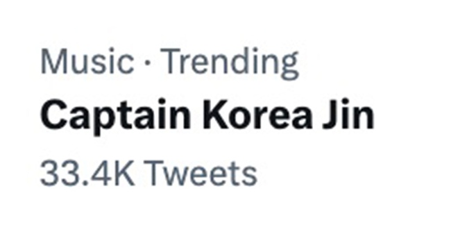 'Đội trưởng Hàn Quốc Jin' đang là 'trend' ở Mỹ và các quốc gia khác trên Twitter - Ảnh 3.