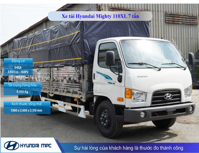 Hyundai Mighty 110XL thùng siêu dài 6.3 mét - Ảnh 1.