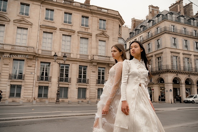 BST áo cưới 'Thương' gây chú ý tại kinh đô thời trang Paris - Ảnh 3.