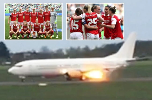 Máy bay chở đội nữ Arsenal bất ngờ bốc cháy dữ dội ngay trước khi chuẩn bị cất cánh từ Đức trở lại London