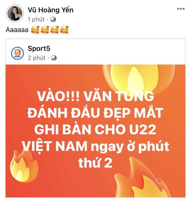 Bạn gái mừng rỡ sung sướng khi Nguyễn Văn Tùng mở tỉ số cho U22 Việt Nam tại SEA Games 32 - Ảnh 2.