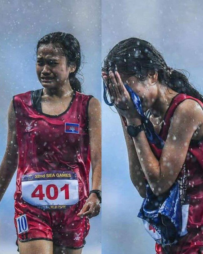 Thủ tướng Hun Sen thưởng 10.000 USD cho VĐV Campuchia vừa chạy vừa khóc trong mưa - Ảnh 2.